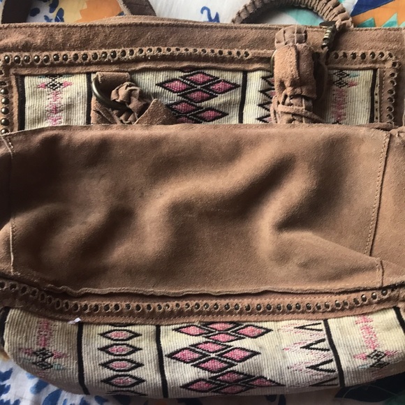 - GORGEOUS free people sling purse leather India tapestry fabric - Picture 8 of 10